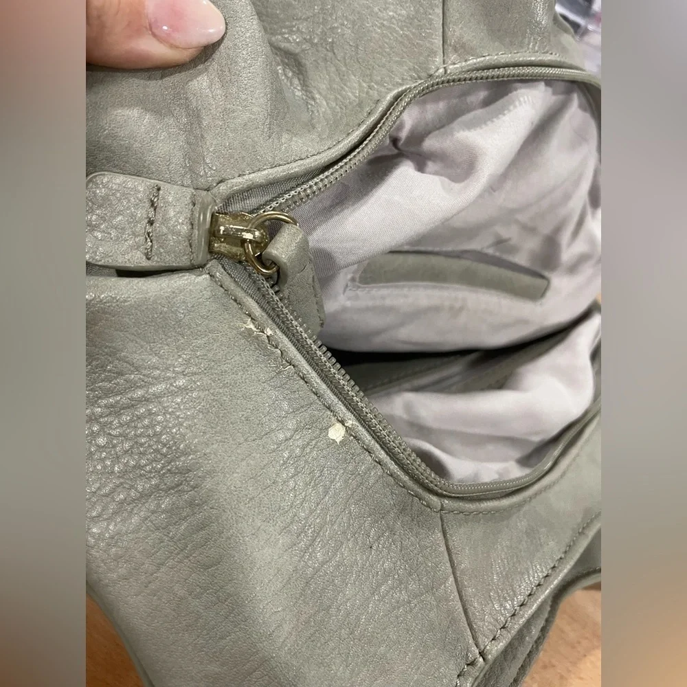 Grey Hobo Bag good condition non branded with gold detail